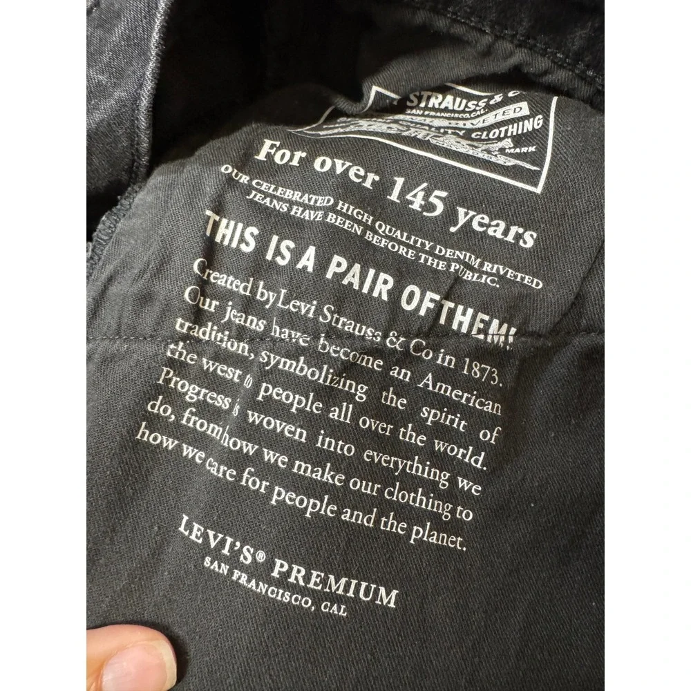 Levis Premium 541 Athletic Taper Jeans Mens 44 Short Washed Black Big E Premium
